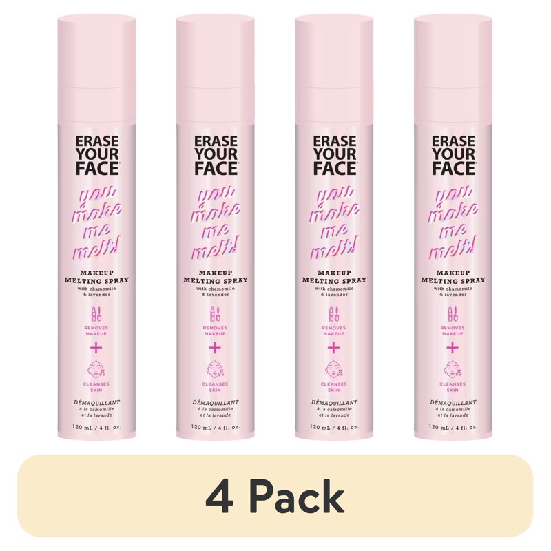 Makeup Remover Spray with Chamomile & Lavender - 4 Pack, 120ml