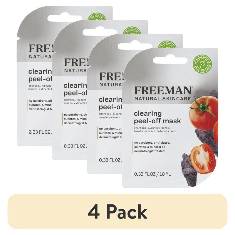 Charcoal & Tomato Peel-Off Facial Mask for Acne - 4 Pack