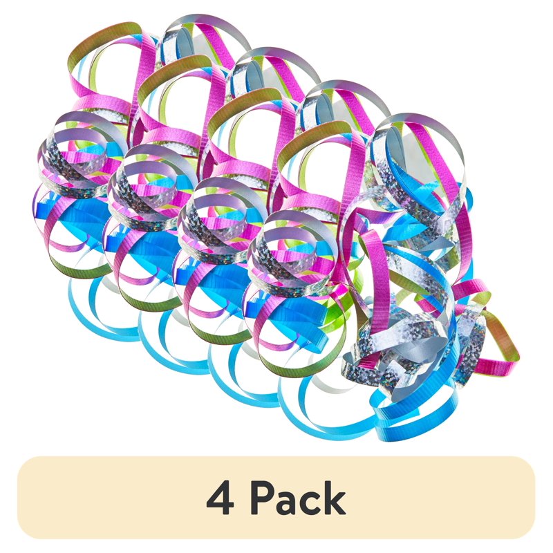Multicolor Curly Ribbon Gift Bow Set - 4 Pack for Gift Wrapping