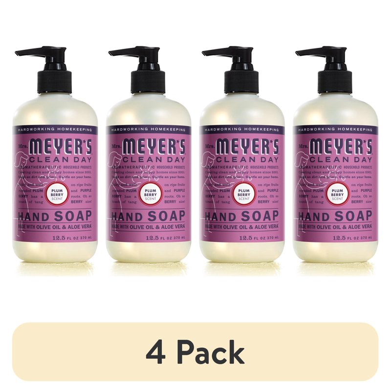 Liquid Hand Soap with Plum Berry Scent - 4 Pack, Moisturizing & Cruelty-Free