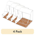 Acrylic Cork Desktop Organizer with 4 Compartments - Clear Office Storage