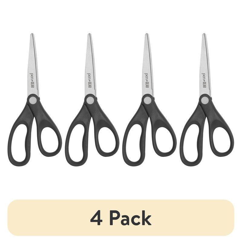 8-Inch Pointed Tip Scissors - Black Stainless Steel School & Office Supplies