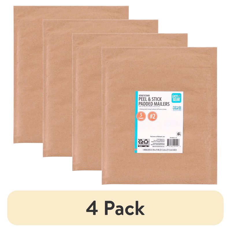 Self-Seal Honeycomb Padded Mailers - Eco-Friendly Shipping Pack 4