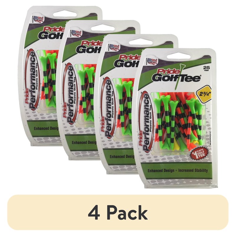 Plastic Golf Tees with Low-Resistance Head - Longer Drives, Durable & Stable - 25 Count