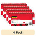 (4 Pack) Scotch Transparent Tape 3/4 in x 1000 in - 24 Boxes