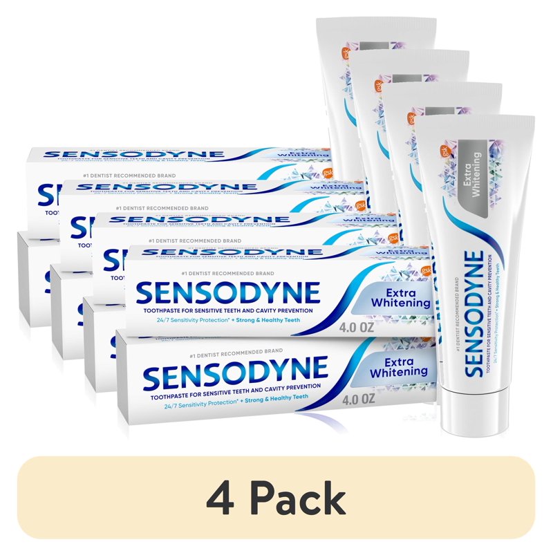 (4 Pack) Sensitive Whitening Toothpaste for Adults - Mint Flavor, 4 Oz