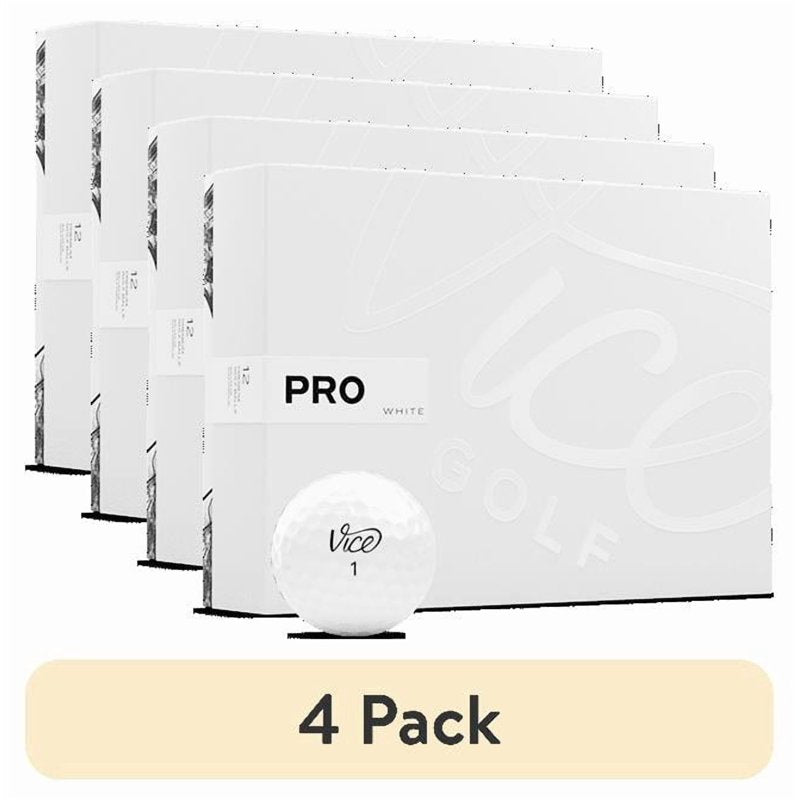 (4 Pack) Vice Pro Golf Balls White 12pk – 2021 Variation: White, 4 Pack