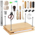Professional Book Binding Kit with Wooden Press & Tools - 40 Pieces for DIY Repair & Creative Projects