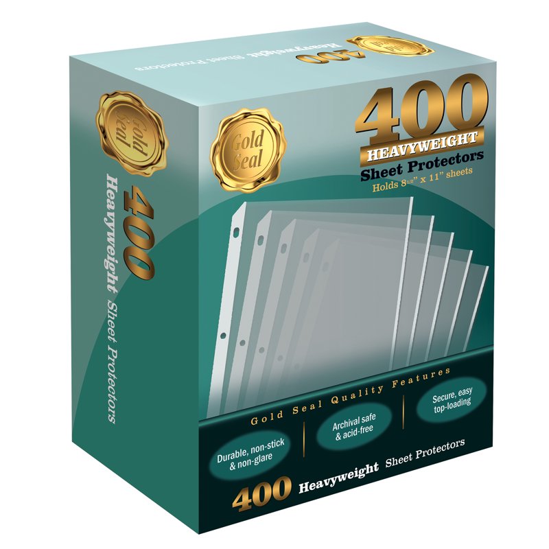 Heavyweight Clear Poly Sheet Protectors 8.5 x 11 Inch 400 Count