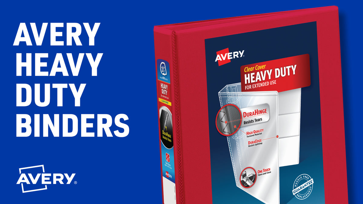 Heavy-Duty View Binder with 5 Inch Rings - Color-Coded, Customizable, 1-2 Pack