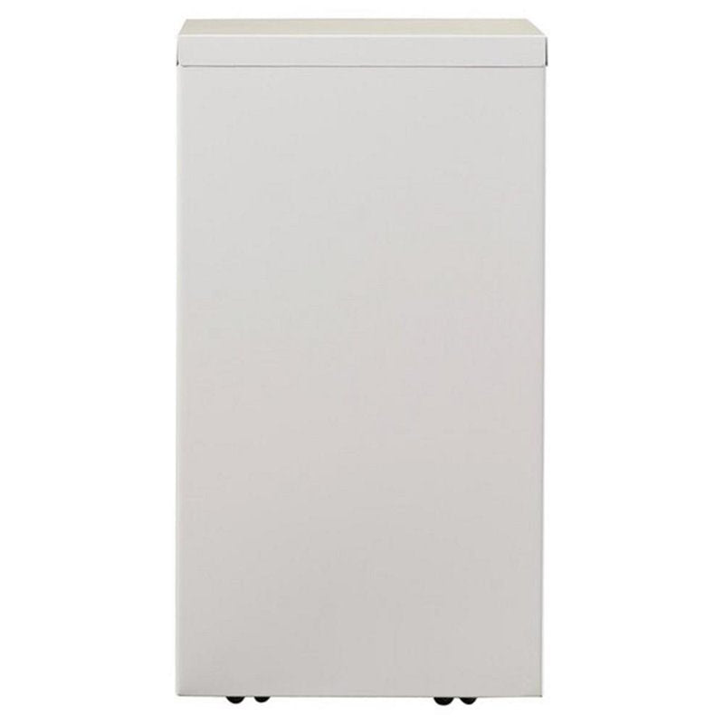 20-Inch Metal Mobile Pedestal Filing Cabinet with 3 Drawers, White