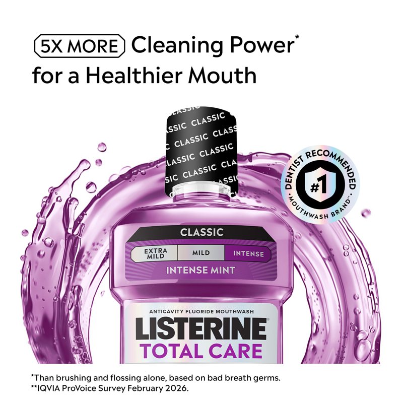 Multipack Fluoride Mouthwash for Oral Care - 3 Pack, 2 x 1L