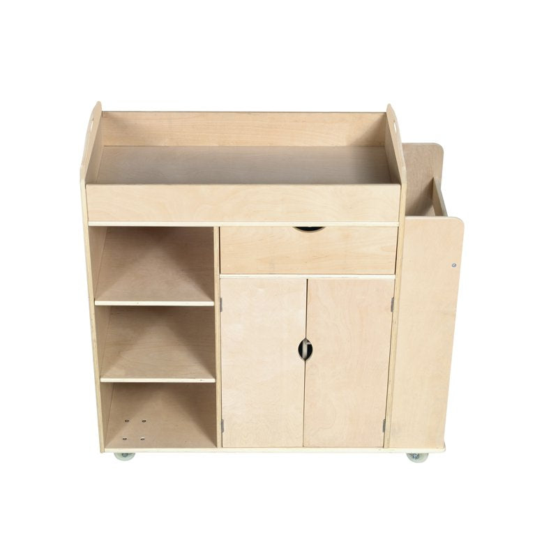 Mobile Art Supply Storage Cart with Shelves and Casters - Classroom & Craft Room Organizer