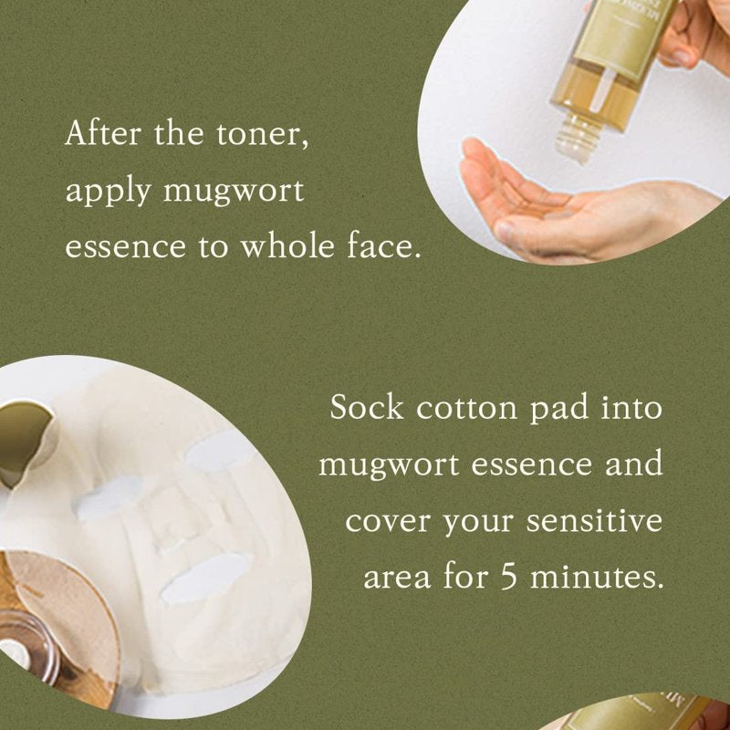 Vegan Mugwort Essence Toner for Sensitive Skin - Hydrating & Soothing, 5.4 Fl Oz