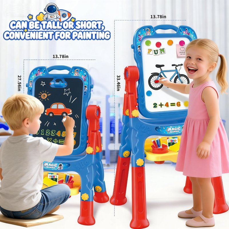 Kids Double-Sided Magnetic Art Easel for Ages 1-8 - Creative Drawing & Learning Toy