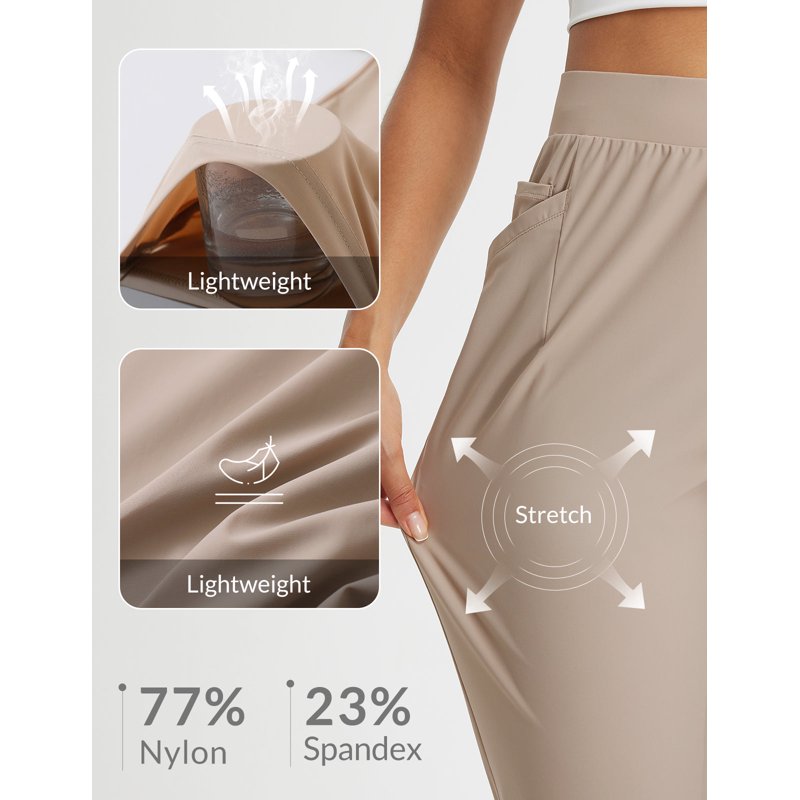 Baleaf Women’s Travel Biz Casual Pants with Pockets - Beige, Size L