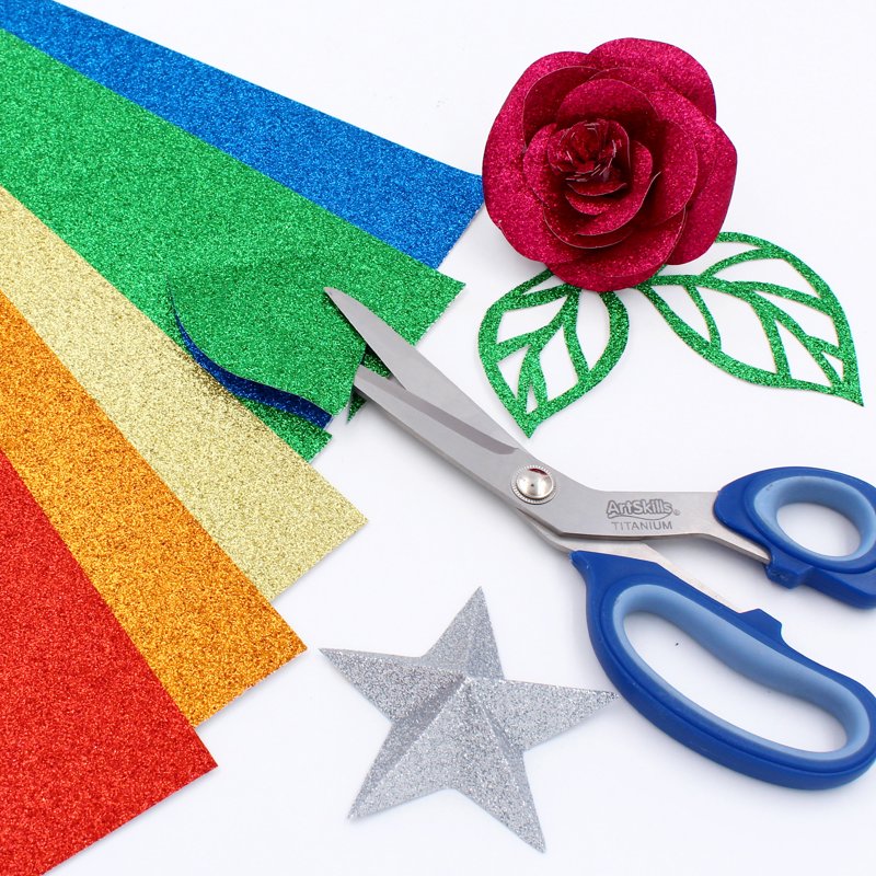 Glitter Paper Sheets - 11x14 Inch Assorted Craft & Scrapbooking Paper, 10 Pack