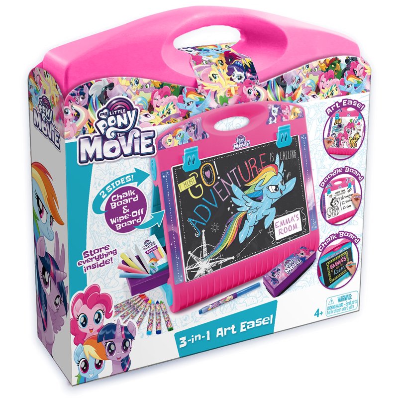 My Little Pony 3-in-1 Art Easel for Kids - Chalk & White Board, Storage Drawer