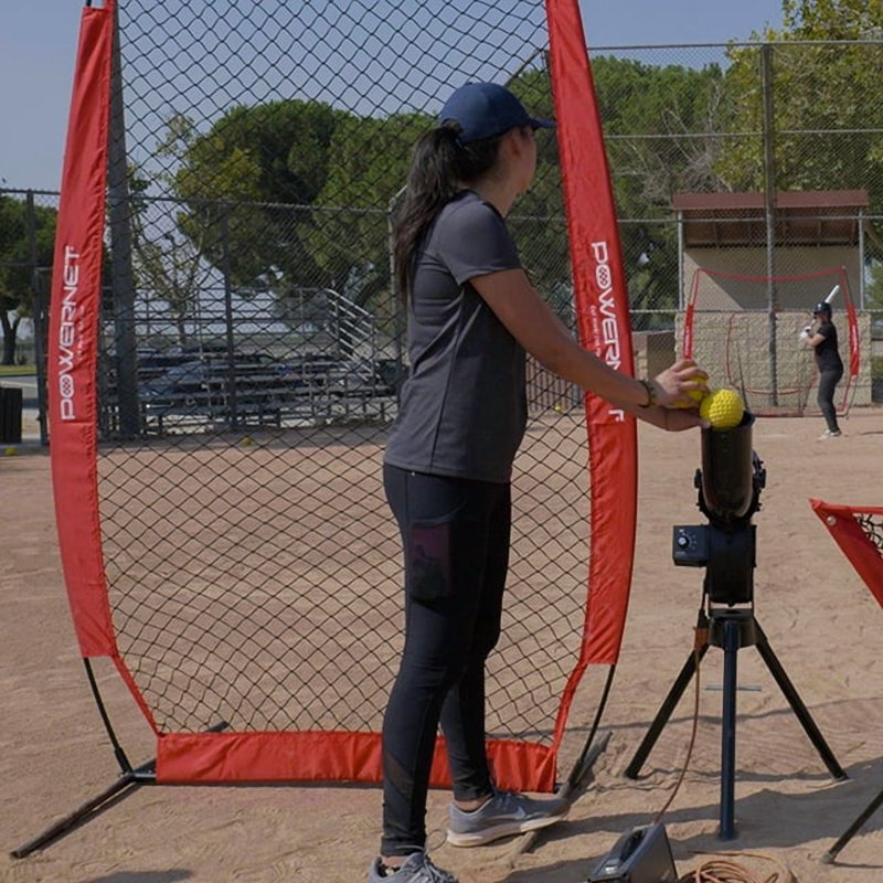 PowerNet Pitching Screen with Frame and Carry Bag - Pink