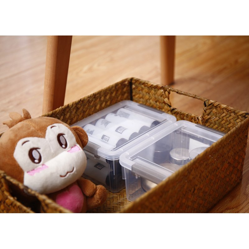 Stackable Plastic Storage Bins with Lids - Small Craft and Toy Organizer, 10 Pack
