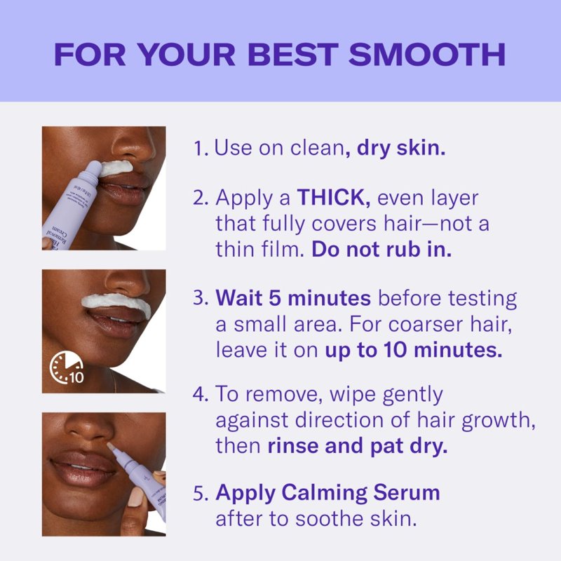 Women’s Facial Hair Removal Cream with Calming Serum - 2 Pack, Gentle & Fragrance-Free