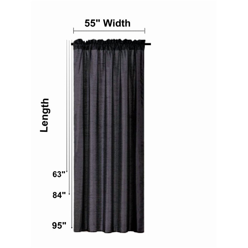 Semi-Sheer Gold Faux Silk Curtain Panels - 55x95 Inches, 2-Pack