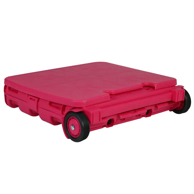 Collapsible Rolling Craft Cart with Lid - Pink, Portable Storage Trolley