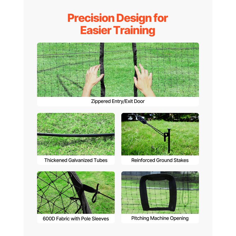 Portable Baseball Batting Cage 19.9x12x8.2 ft Indoor Outdoor Training Net