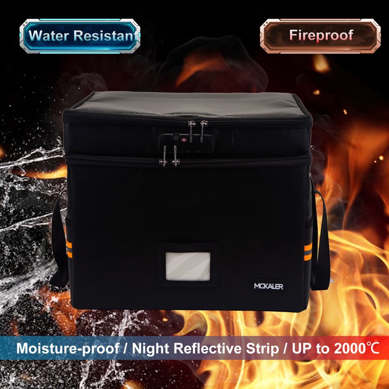 Fireproof Lockable Document Storage Box - Water-Resistant, Stackable File Organizer