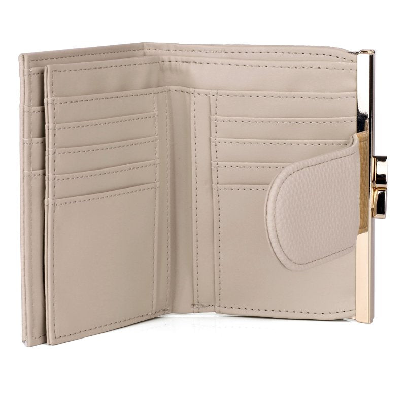 Vegan Leather RFID Wallet for Women with 15 Card Slots & Expandable Design