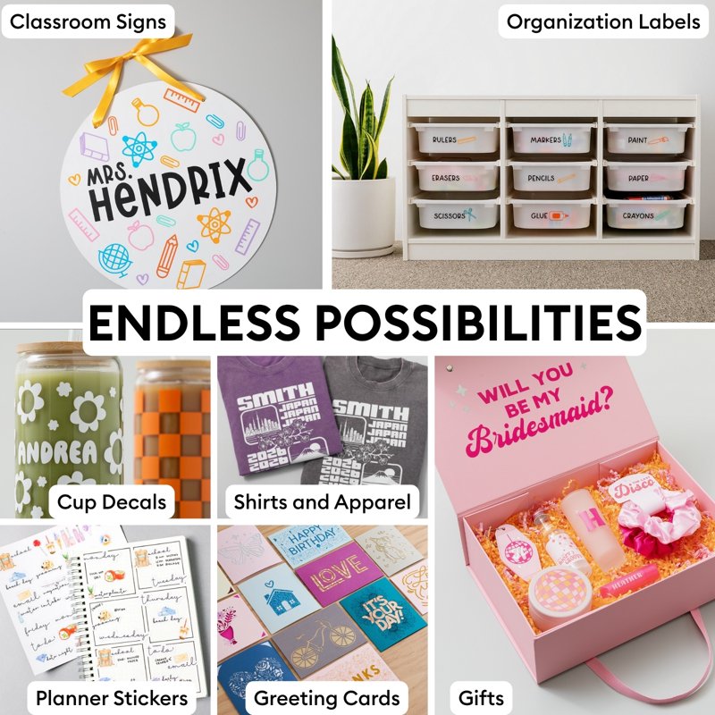 Cricut Deluxe Craft Materials Bundle with Vinyl & HTV for Maker & Explore