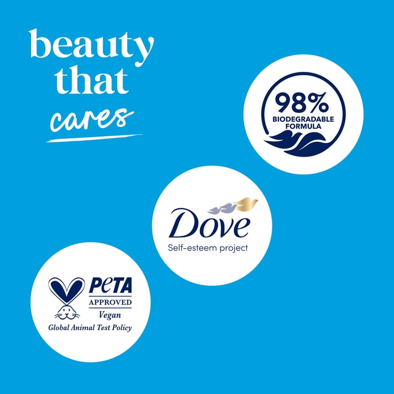 Dove Body Wash with Pump 3-Pack, Gentle Exfoliating Moisturizing Cleanser