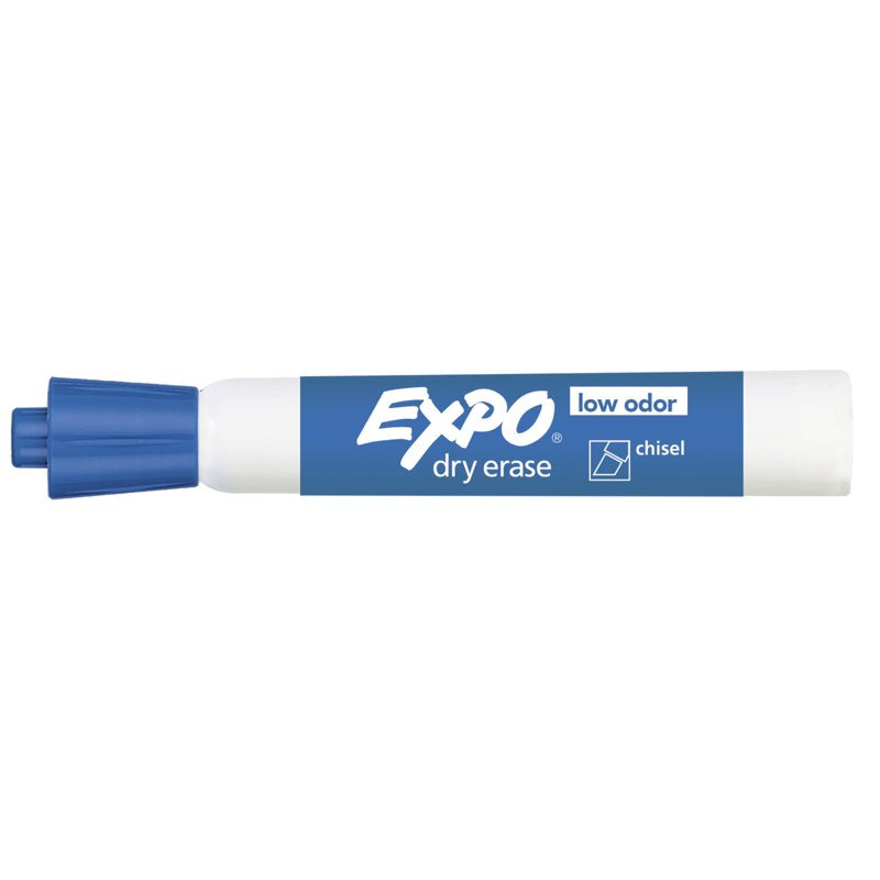 Expo Low Odor Dry Erase Markers - Chisel Tip, Blue, 12 Count