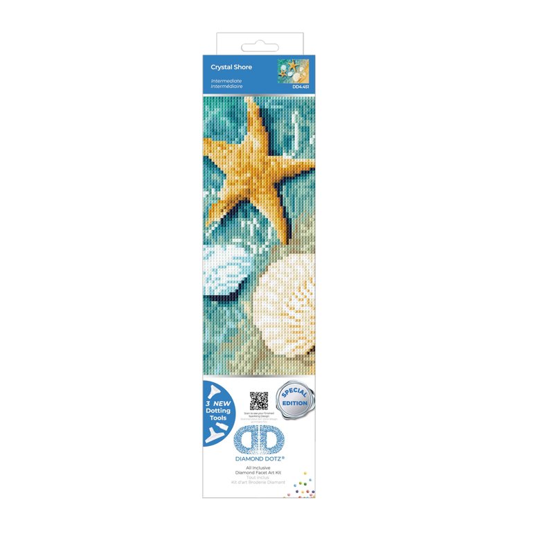 Diamond Painting Kit Sea Shore Scene with Sparkling Crystals - 11x14 Inches