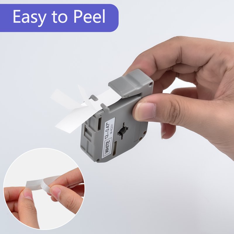 5 Pack Compatible Label Maker Tape for Brother P-touch MK Series 12mm White Labels