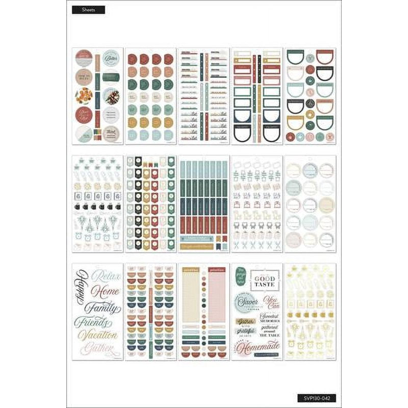 Farmhouse Style Sticker Pack for Planners - 30 Sheets, 1011 Multi-Colored Stickers