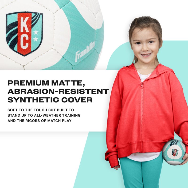 Kansas City Current Mini Size 1 Soccer Ball with Air Pump Included - Franklin Sports NWSL Training Ball