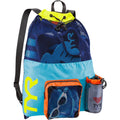 Large Mesh Swim Backpack - Ventilated 40L Sport & Beach Bag, Blue/Yellow