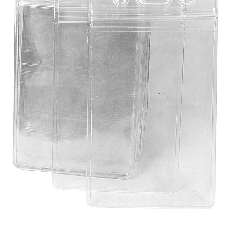 50 Pcs Clear Vertical ID Badge Holders Waterproof Card Holders for Office