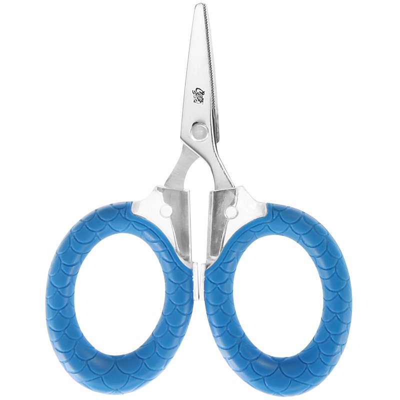 2 Pack Micro Fishing Scissors 3-Inch Titanium Bonded Serrated Blades Blue