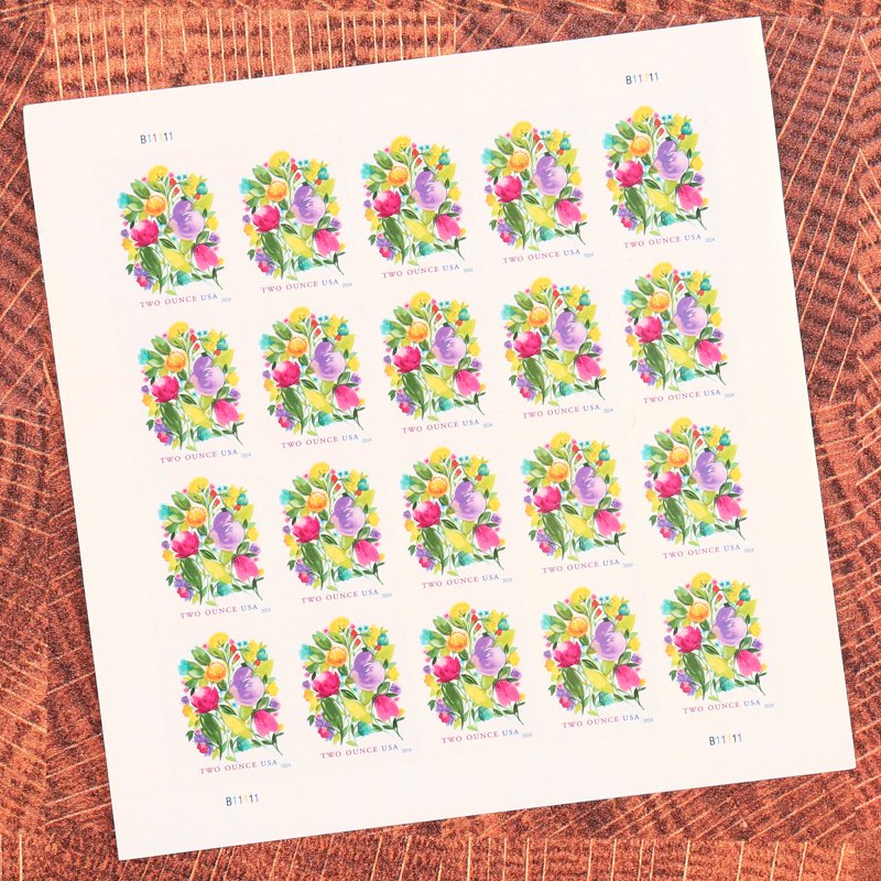 Wedding Blooms USPS 2oz Rate Postage Stamp Sheet of 20 - Celebrate Weddings & Special Occasions