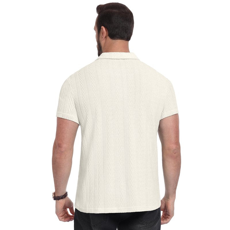 Men's Short Sleeve Polo Shirt Lightweight Cotton Casual Golf Top