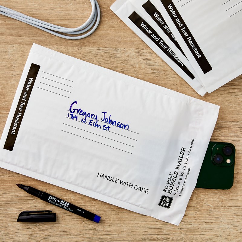 Self-Sealing Poly Bubble Mailers 6x9 Inches Pack of 10 - Padded Shipping Envelopes