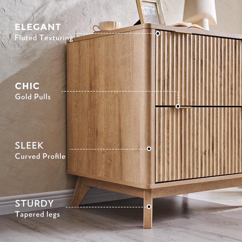 Modern 31.8-Inch File Cabinet with 2 Deep Drawers and Adjustable Hanging Rods for Office and Home