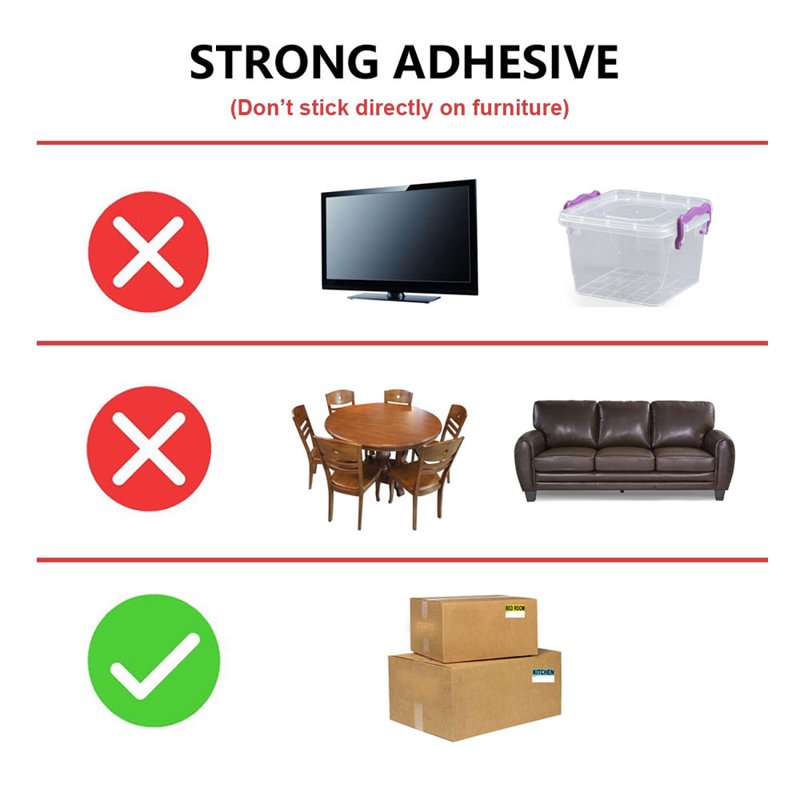 Home Moving Labels 300 Pack - 3x2 Inch Color Coded Adhesive Stickers for Boxes