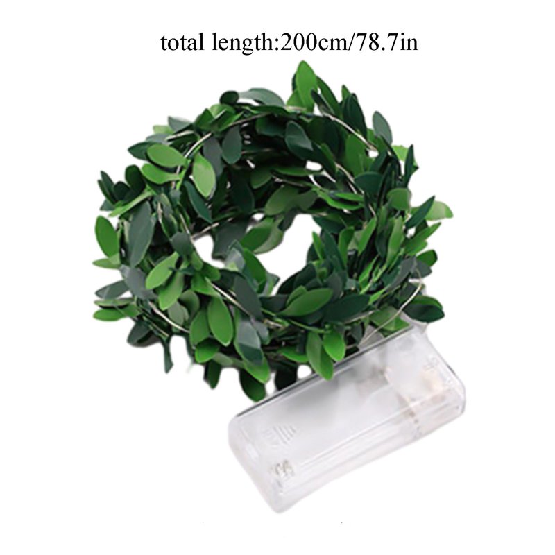 LED String Lights with Fabric Leaves for Holiday & Party Decor - 78.7 Inch