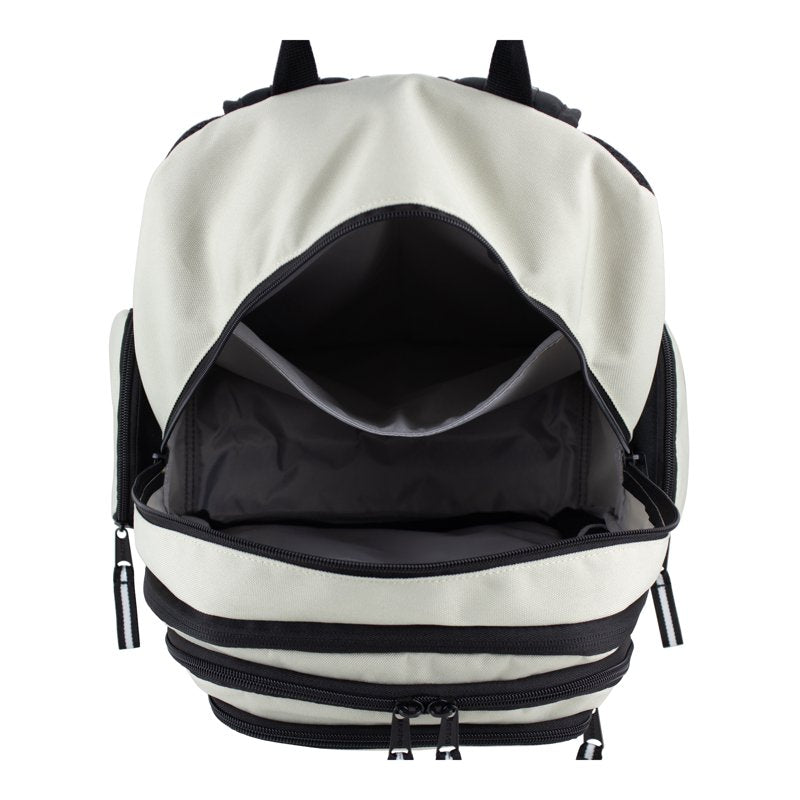 Expandable Recycled Unisex Backpack with Laptop Sleeve and Water-Resistant Bottom