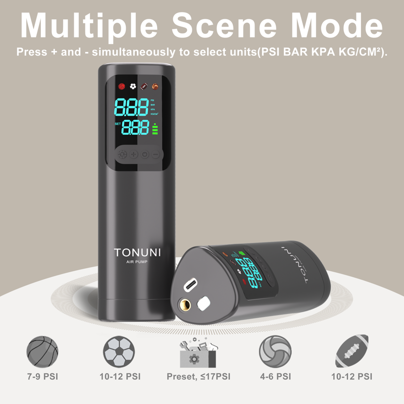 Electric Ball Pump with Digital Pressure Gauge, Fast Inflator for Sports Balls