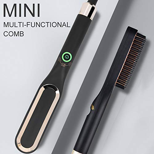 Beard Straightener for Men - Heated Beard Brush Comb for Short to Medium Beards - Costume Accessories and Grooming Gifts for Men (US Plug)