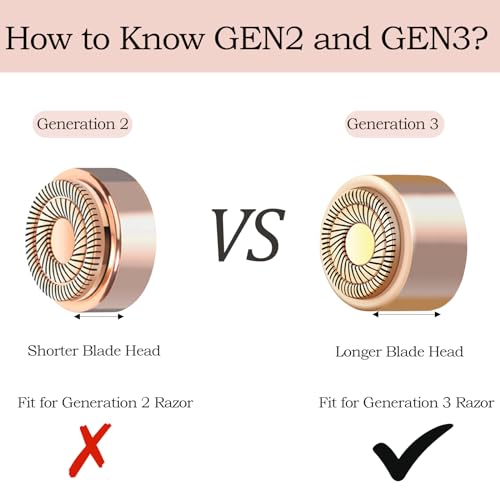 Finishing Touch Flawless Facial Hair Remover, Generation 3 Replacement Heads with 18 Karat Gold-Plated Head, 3 Pack